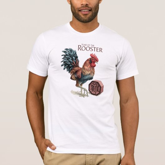 T-shirt Année de la chemise des hommes de coq (Devant)