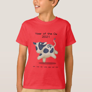 T-shirt Année de l'animal zodiaque Ox Cute 2021