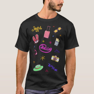 T-shirt Année de vacances colorée - Inscription de fin de