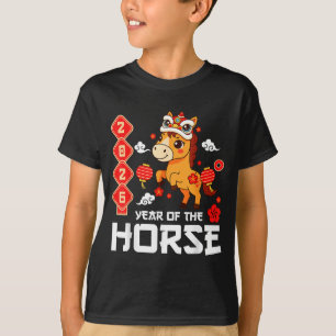 T-shirt Année du Cheval 2026 Cute Kawaii Nouvel An Chinois