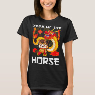 T-shirt Année du cheval Danse du dragon chinois Nouvel An