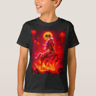 T-shirt Année du cheval de feu Nouvel An chinois 2026 Prin