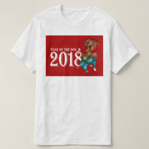 T-shirt Année du chien 2018 Double exposition
