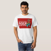 T-shirt Année du chien 2018 Double exposition (Devant entier)