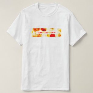 T-shirt Année du cochon Bannière Bokeh 2019