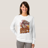 T-shirt Année du dragon 2024 Long Sleeve Femmes (Devant entier)