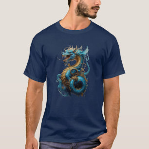 T-shirt Année du dragon bleu 2024