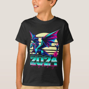 T-shirt Année du Dragon du Zodiaque Chinois Polygone