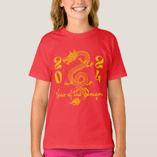 T-shirt Année du Dragon en or