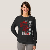 T-shirt Année du Dragon rouge blanc (Devant entier)