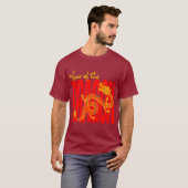 T-shirt Année du Dragon Rouge Or (Devant entier)