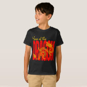 T-shirt Année du Dragon Rouge Or (Devant entier)