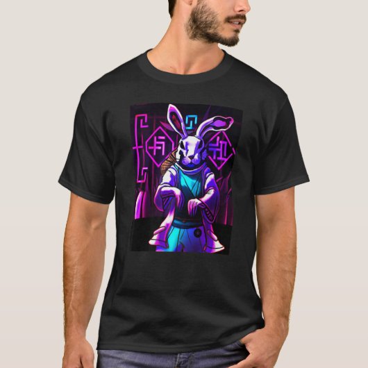 T-shirt Année du lapin 2023 Chine Rabbit Synthwave (Devant)