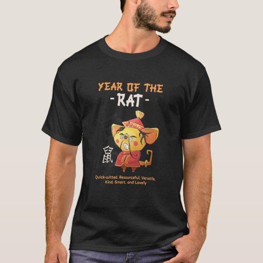 T-shirt Année Du Rat Signe Animal Zodiaque Chinois (Devant)