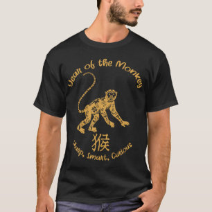 T-shirt Année du singe Traits Zodiaque chinois Nouvel An c