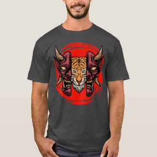 T-shirt Année du tigre samouraï masque culture japonaise