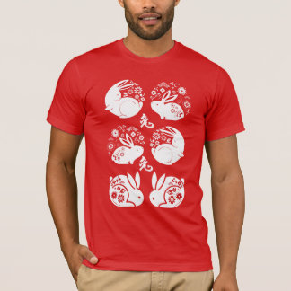 T-shirt Année lunaire du Zodiaque chinois rouge du lapin