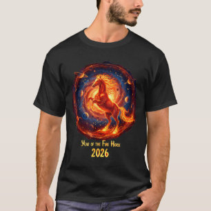 T-shirt Année Nouveau Cheval de Feu Lunaire Céleste Chinoi
