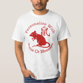 T-shirt Année PERSONNALISÉE Du Rat Cute (Devant)