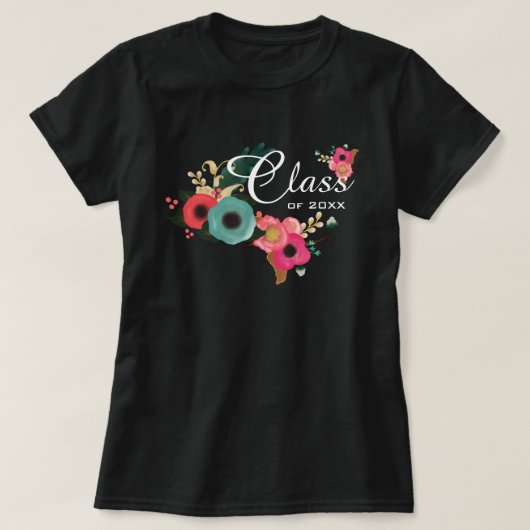 T-shirt Année personnalisée Modernisation Florale Graduati (Design devant)