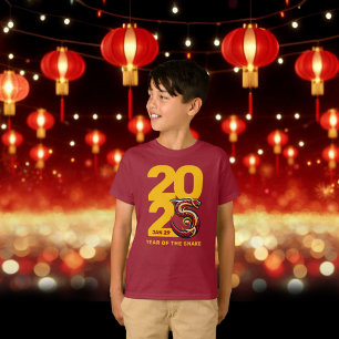 T-shirt Année rouge or du serpent 2025