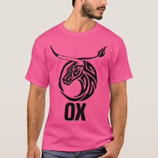 T-shirt Année Tribale de l'Ox Chinese Zodiac noir design