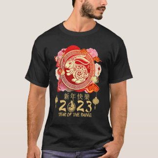 T-shirt Année Zodiaque Du Lapin 2023 Joyeux New Y Chinois
