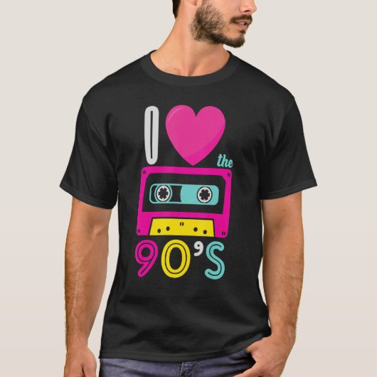 T-shirt Années 90 I Heart Nineties I Love The 90's Old Sc (Devant)