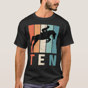 T-shirt Anniversaire 10 Ans Cavalier Rétro Garçons Filles