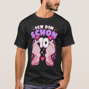 T-shirt Anniversaire 10 ans, coeur K-pop doigt, Saranghae,