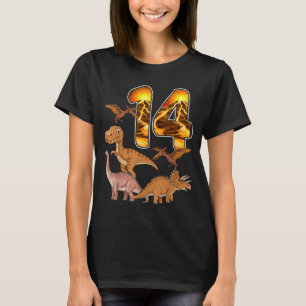 T-shirt Anniversaire 14 ans dinosaure T-rex 14 ans