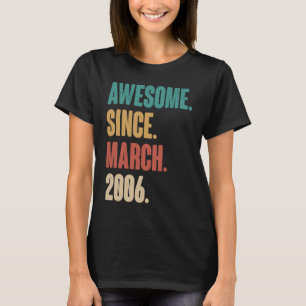 T-shirt Anniversaire 17ème Décoration Mars 17 ans Vieux Vi