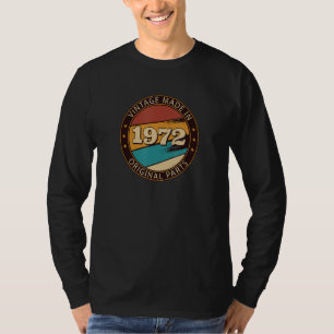 T-shirt Anniversaire 1972 Vintage Fabriqué 1972 Pièces ori