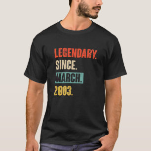 T-shirt Anniversaire 20 Mars Décoration 20 Ans Vintag