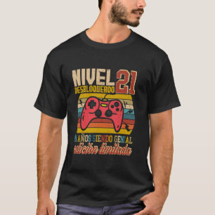 T-shirt Anniversaire 21 ans espagnol Cumpleaños Niveau 21