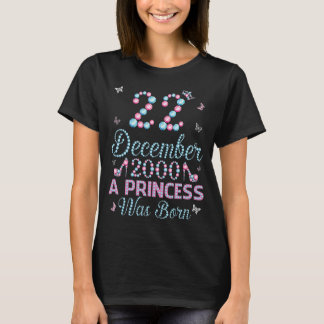 T-shirt Anniversaire 22 Ans Né En Décembre 2000 Une Prince