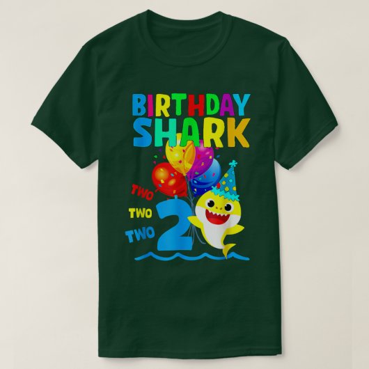 T-shirt Anniversaire 2 Ans Cute Shark 2nd Gift Family (Design devant)