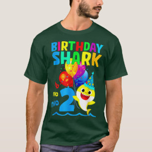 T-shirt Anniversaire 2 Ans Cute Shark 2nd Gift Family
