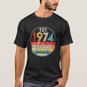 T-shirt Anniversaire 48 ans Vintage 1974 Limited Edition 4
