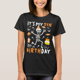 T-shirt anniversaire 5 ans enfants squelette drôle 5ème an