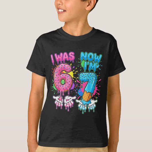 T-shirt Anniversaire 7 ans dégoulinant j'avais 6 maintenan (Devant)