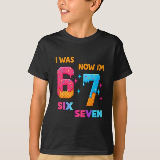 T-shirt Anniversaire 7 Ans J'avais 6 Ans Maintenant J'ai 7 (Devant)