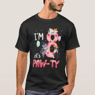 T-shirt Anniversaire 8 Ans Fille Chat Chaton 8 Ans Anniv P