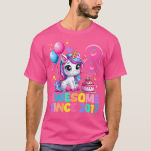 T-shirt Anniversaire 8 Ans Licorne Fille 8 Ans ns