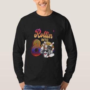 T-shirt Anniversaire 8e Rollin En 8 Bowling Retro Su