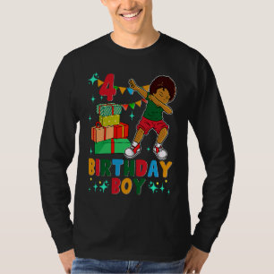 T-shirt Anniversaire African American Boy 4e anniversaire 
