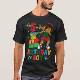 T-shirt Anniversaire African American Boy 5e anniversaire 