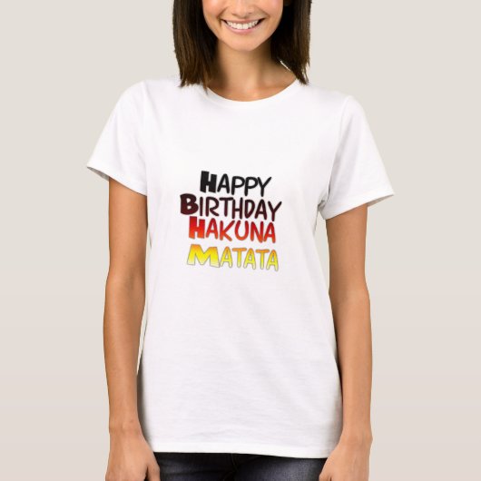 T-shirt Anniversaire allemand Hakuna Matata Art Imprimer (Devant)