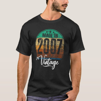 T-shirt Anniversaire année de naissance vintage 2007 anniv