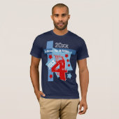 T-shirt ANNIVERSAIRE année faite sur commande BLEUE (Devant entier)